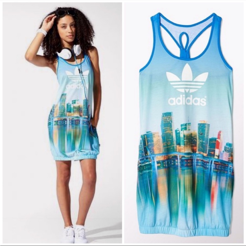 Adidas Miami cityscape dress